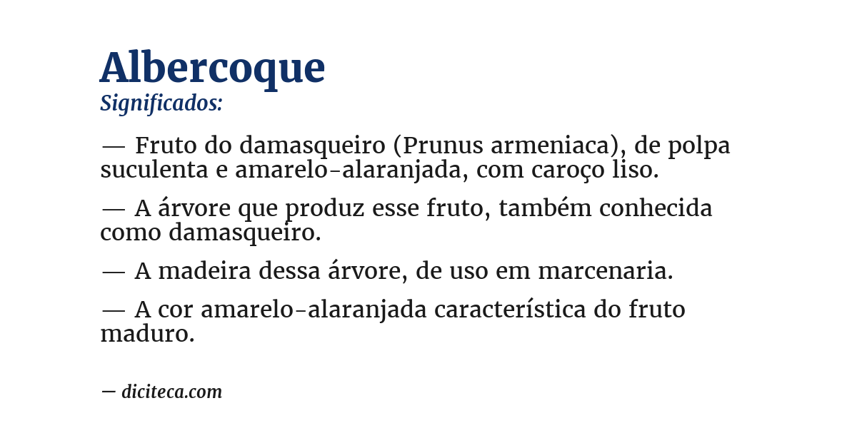 Significado de albercoque