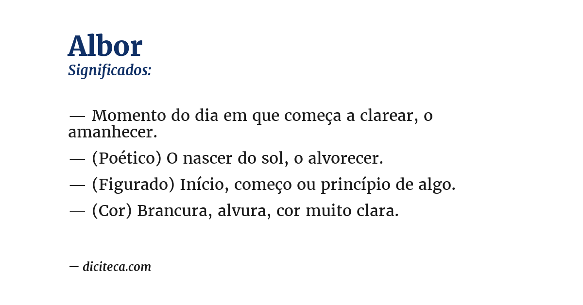 Significado de albor