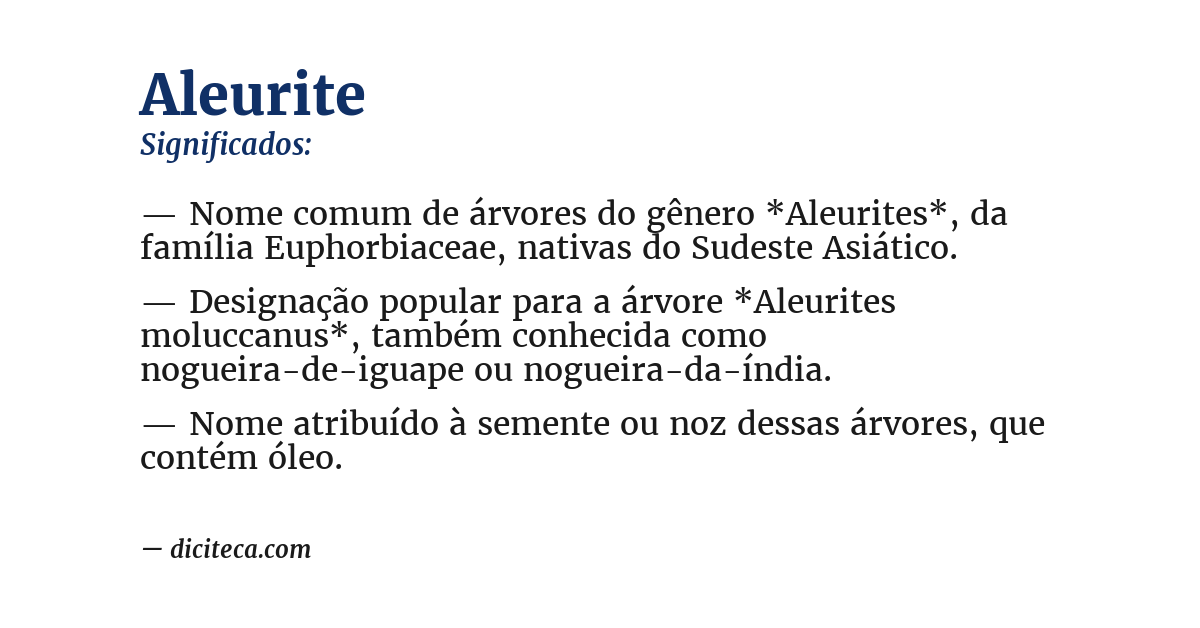 Significado de aleurite