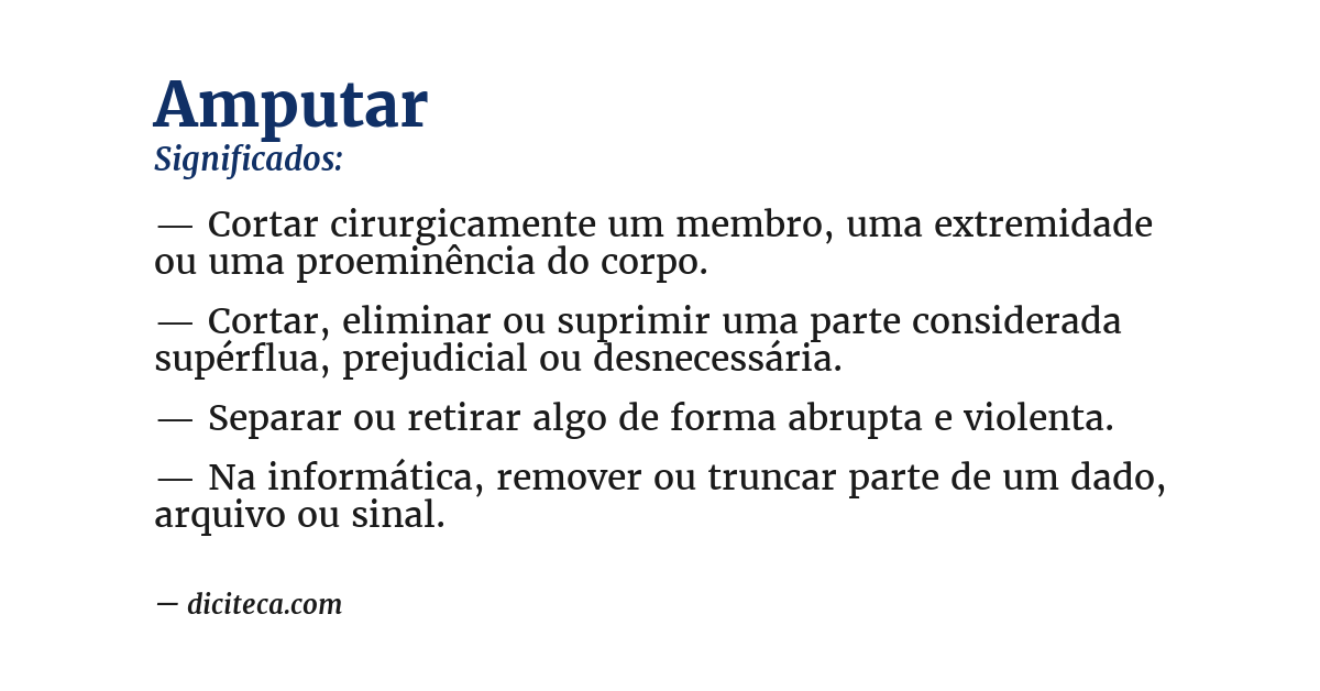 Significado de amputar