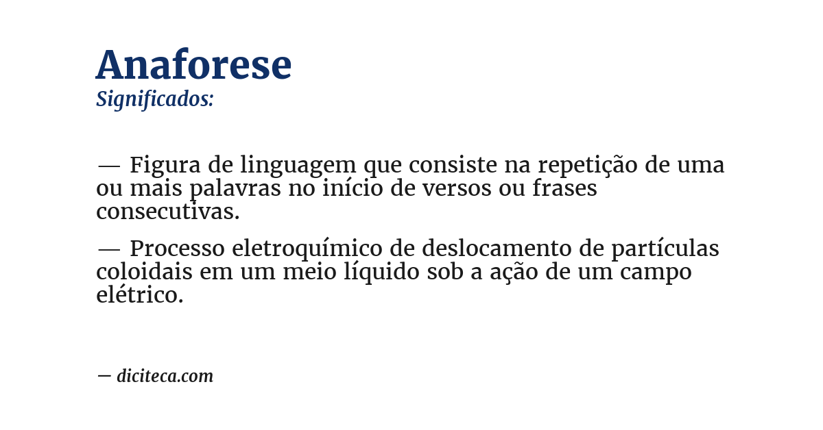 Significado de anaforese