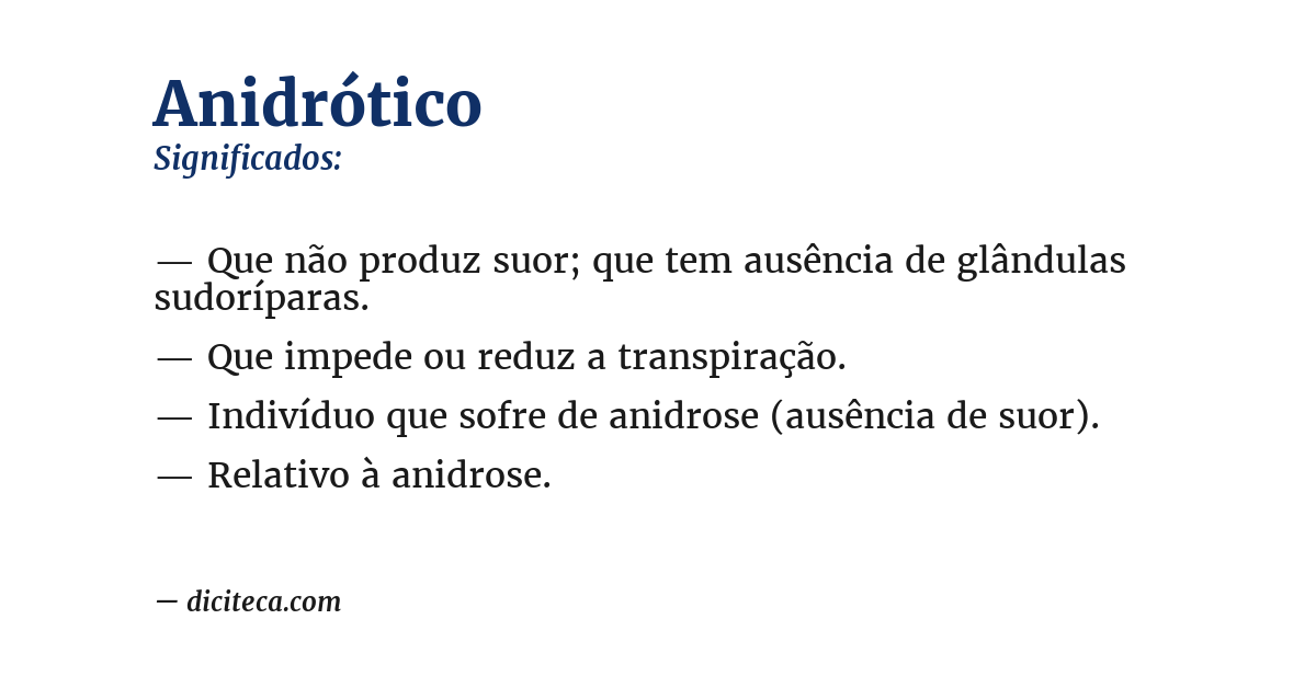 Significado de anidrótico