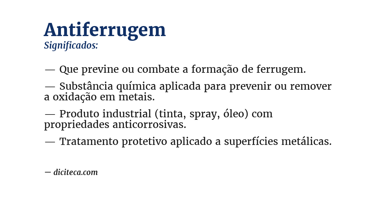 Significado de antiferrugem