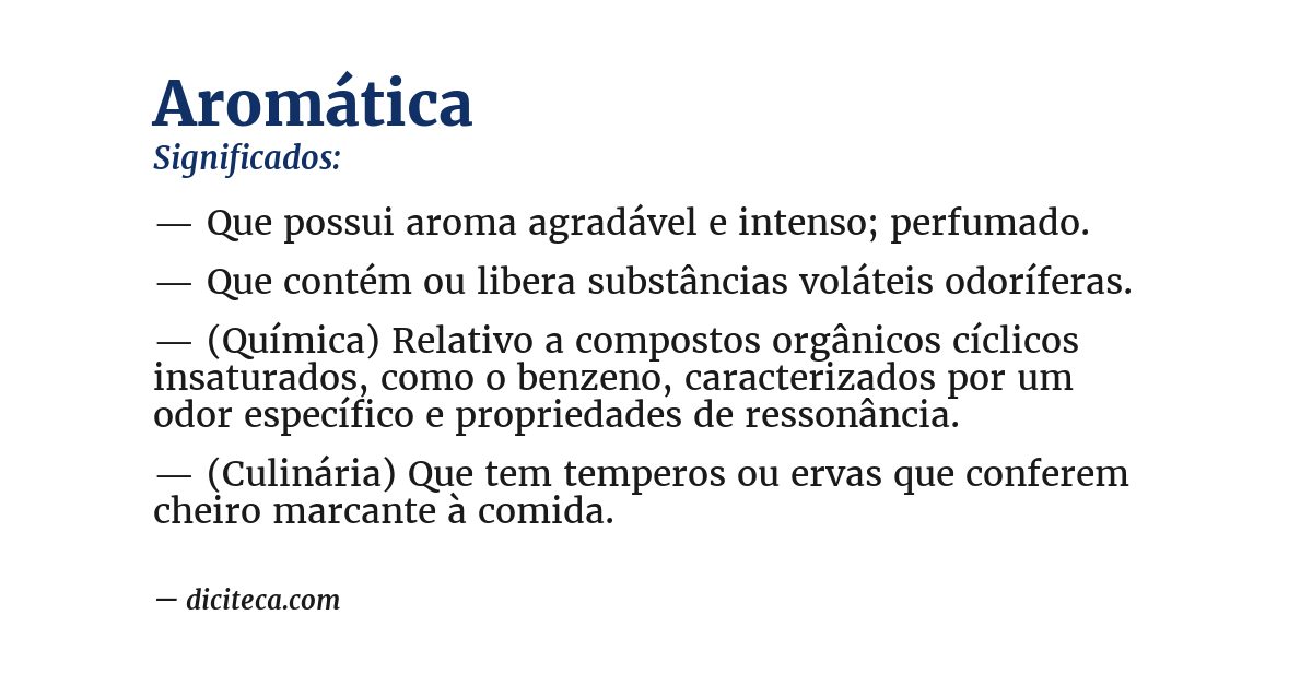 Significado de aromática