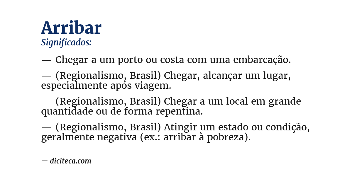 Significado de arribar