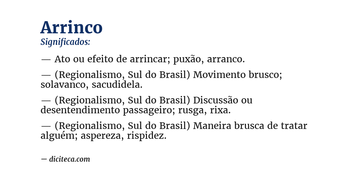 Significado de arrinco
