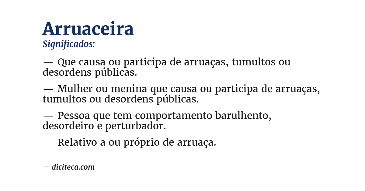 Significado de arruaceira