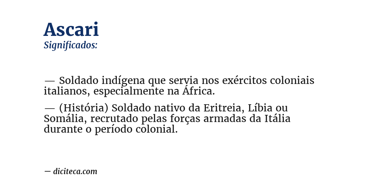Significado de ascari