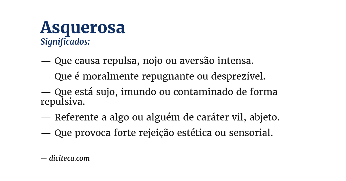 Significado de asquerosa