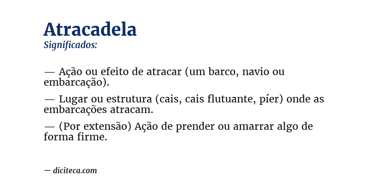 Significado de atracadela