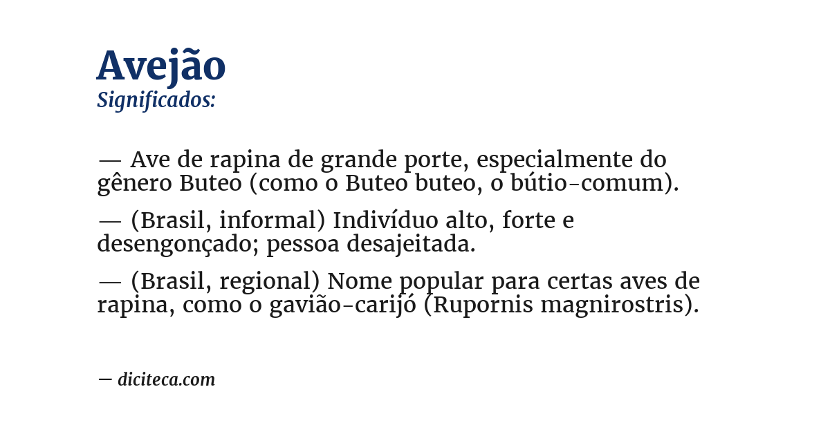 Significado de avejão