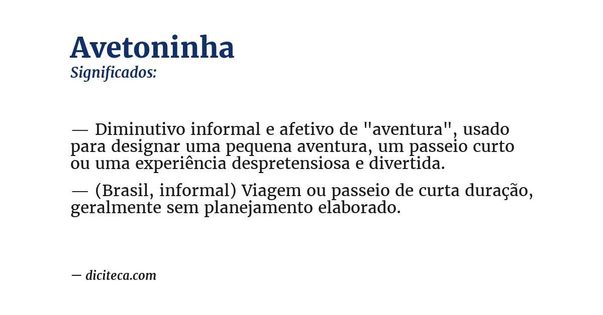 Significado de avetoninha