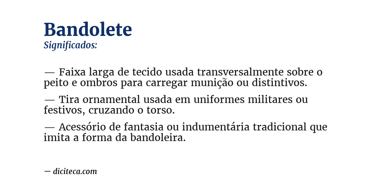 Significado de bandolete