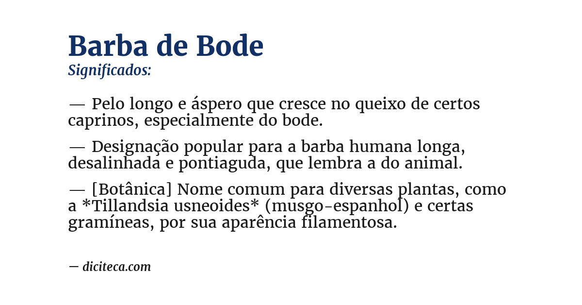 Significado de barba de bode