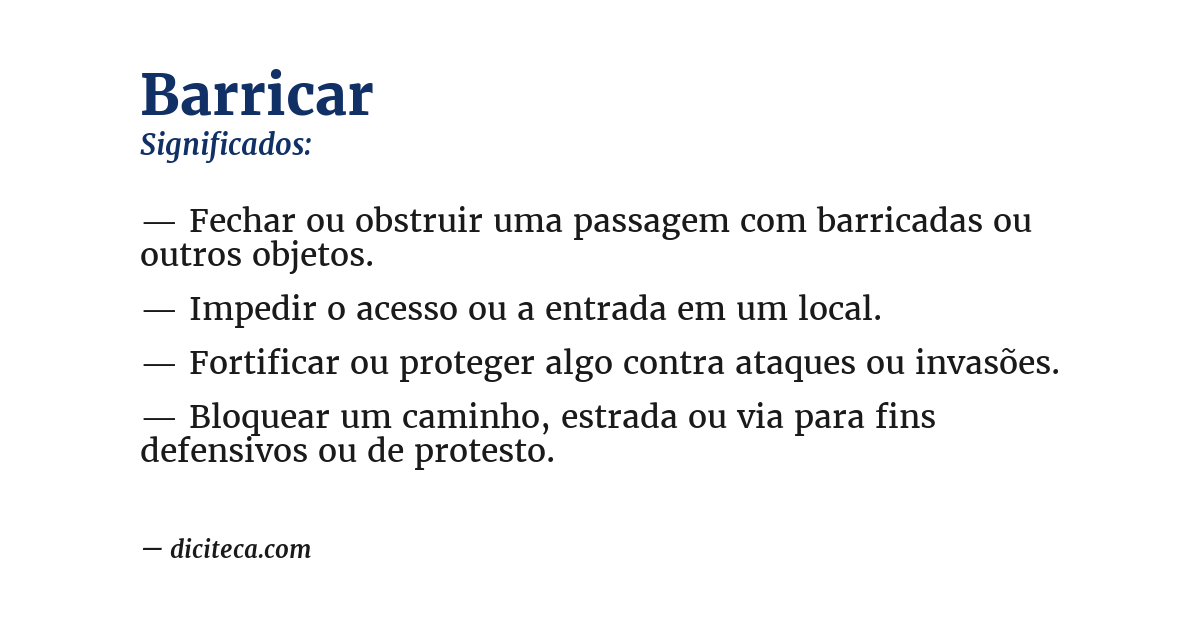 Significado de barricar