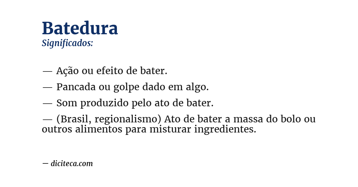 Significado de batedura