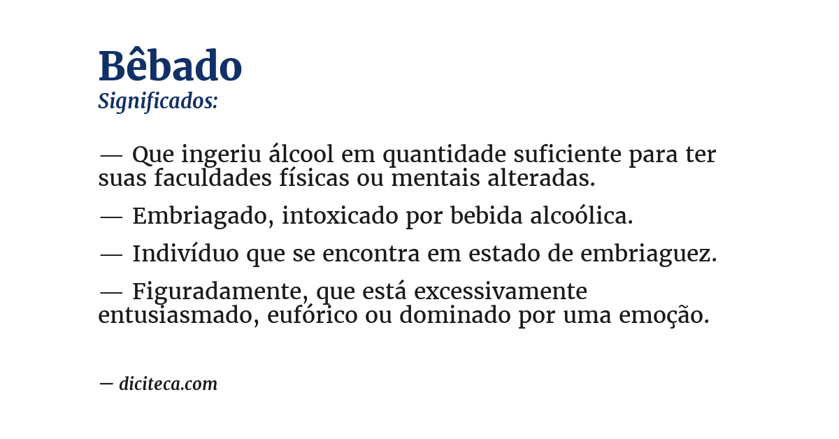 Significado de bêbado