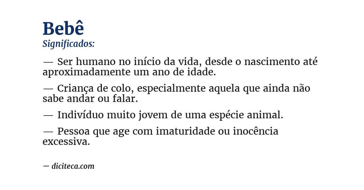 Significado de bebê