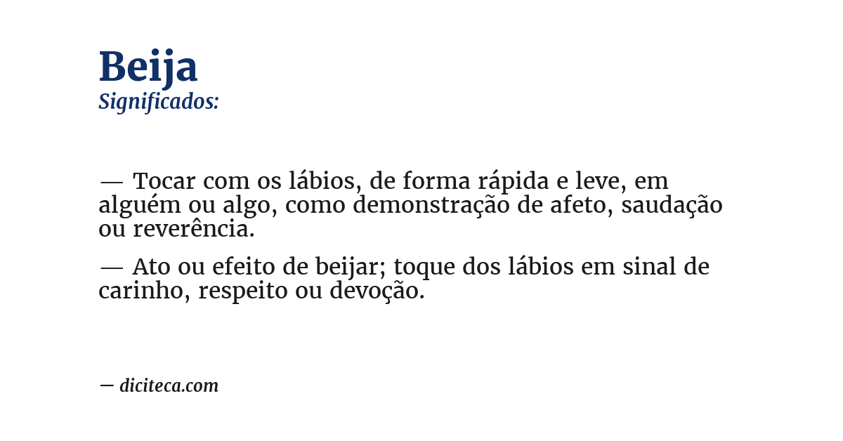 Significado de beija