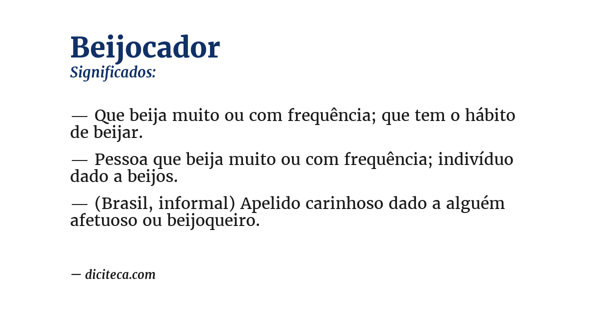 Significado de beijocador