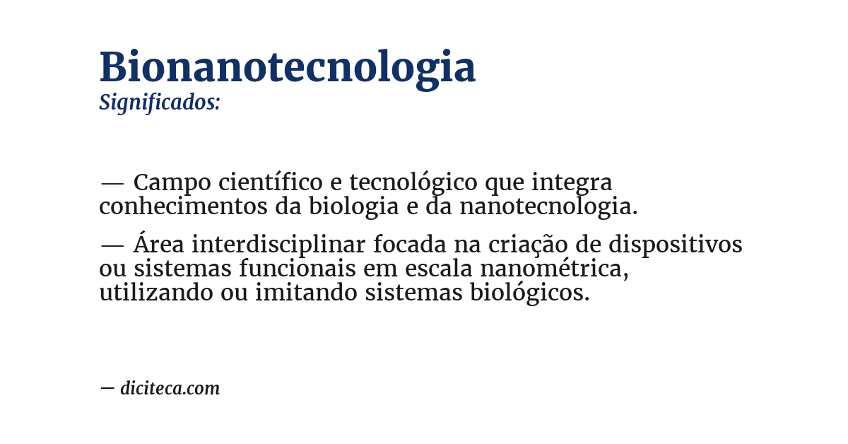 Significado de bionanotecnologia
