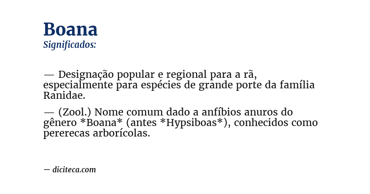 Significado de boana