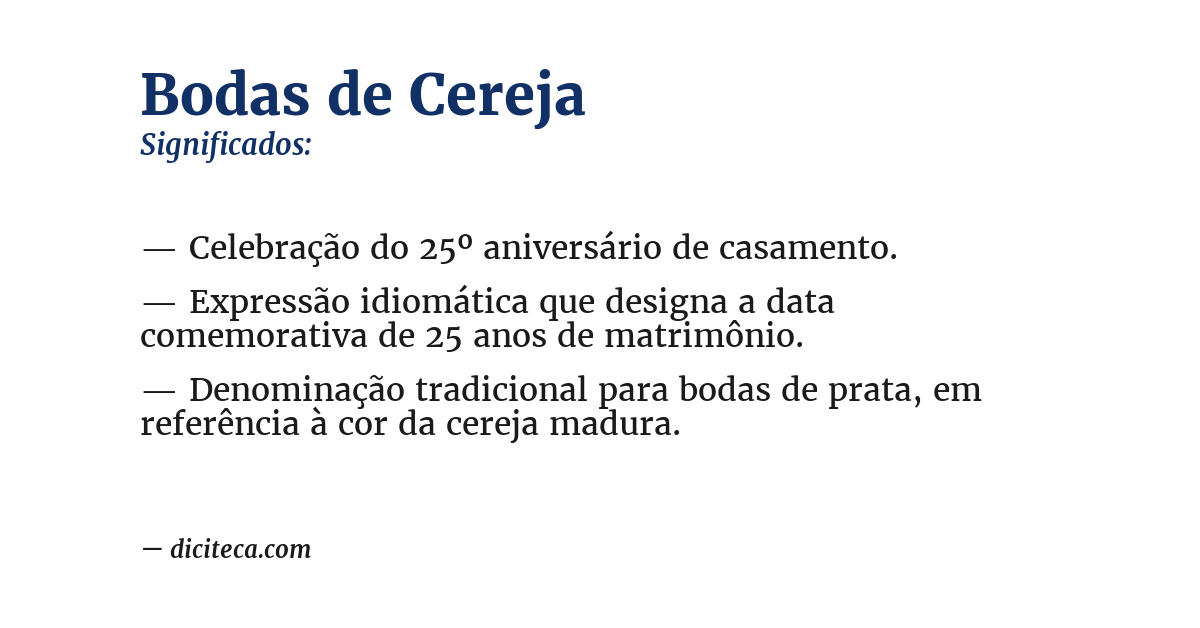 Significado de bodas de cereja