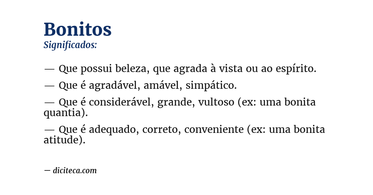 Significado de bonitos