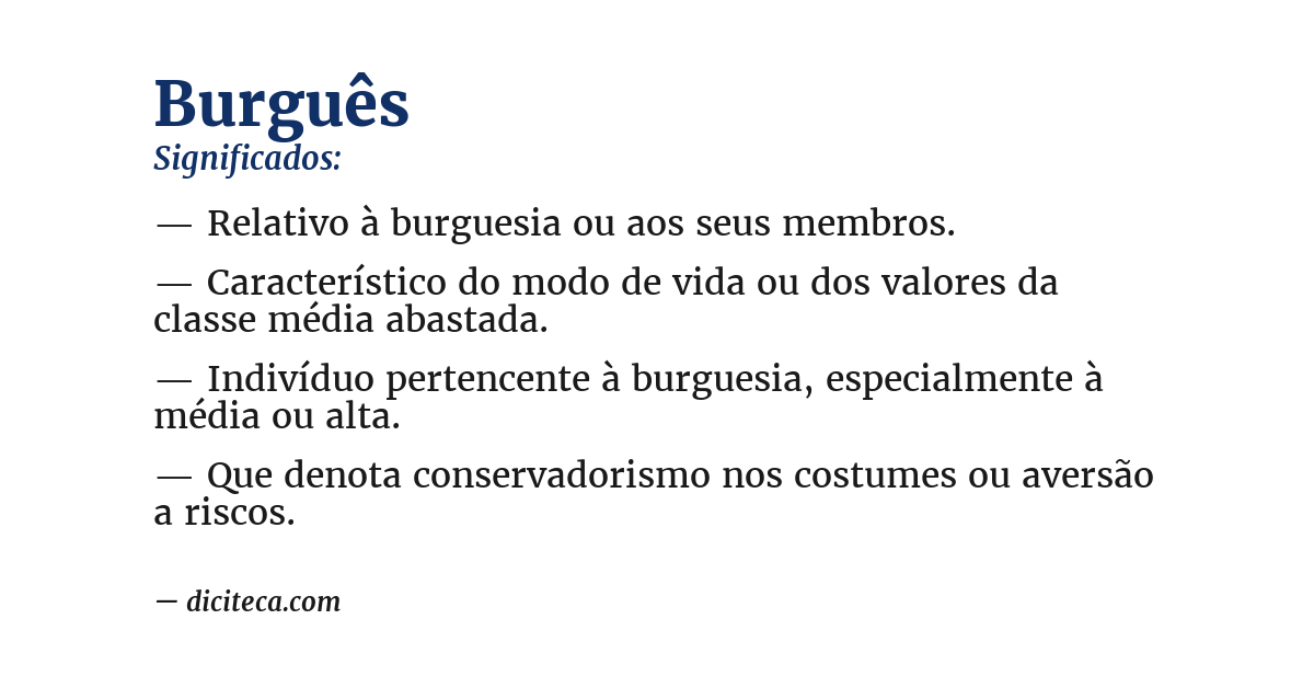 Significado de burguês