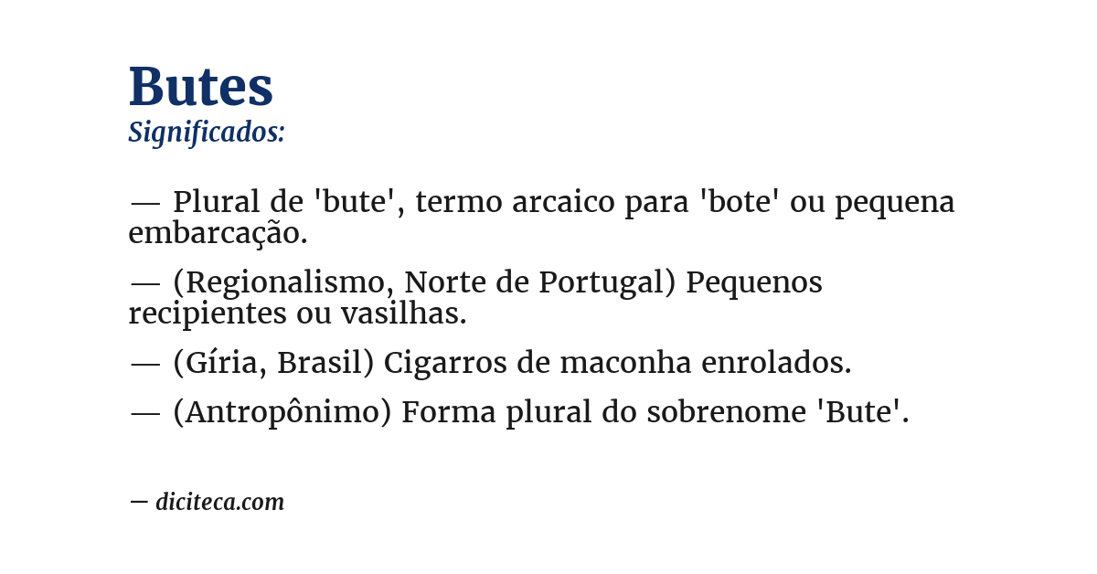 Significado de butes