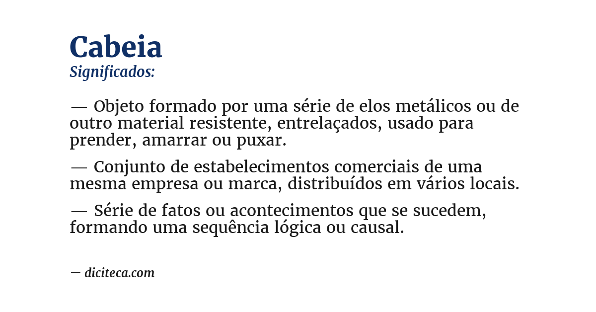 Significado de cabeia