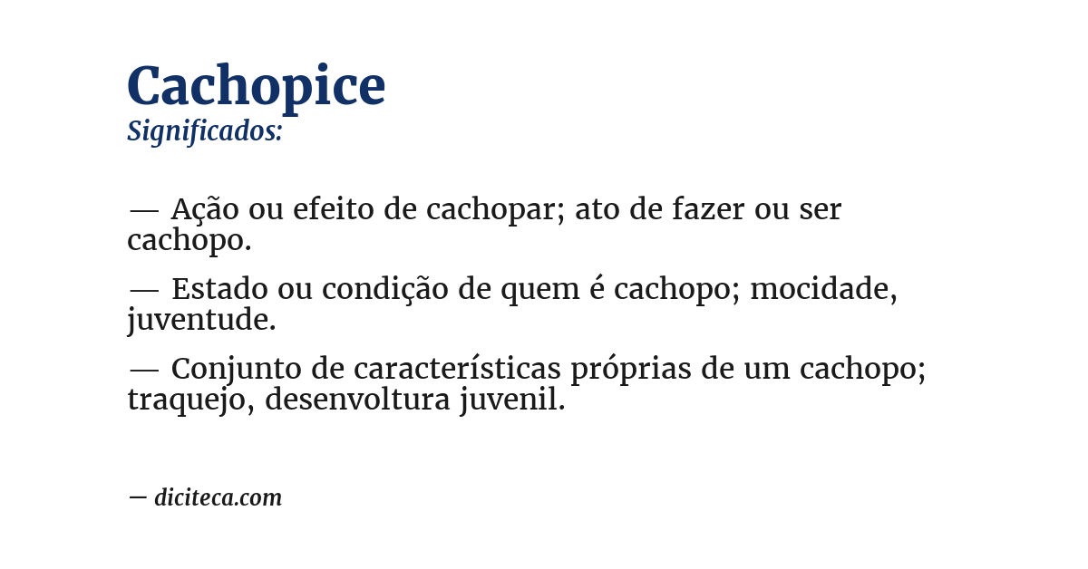 Significado de cachopice