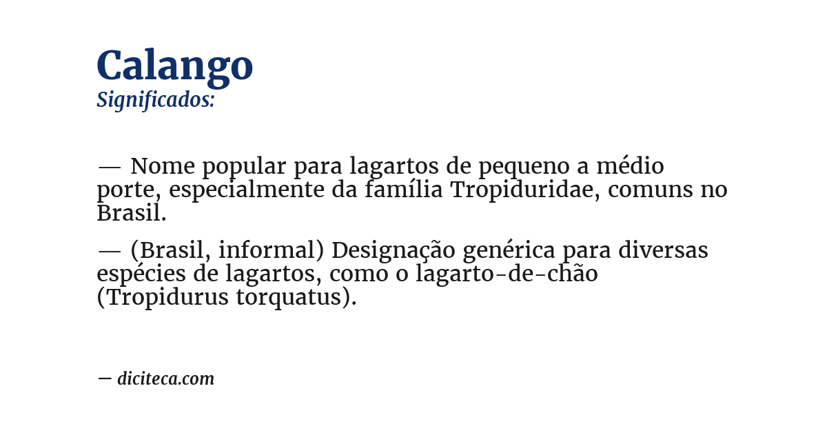 Significado de calango