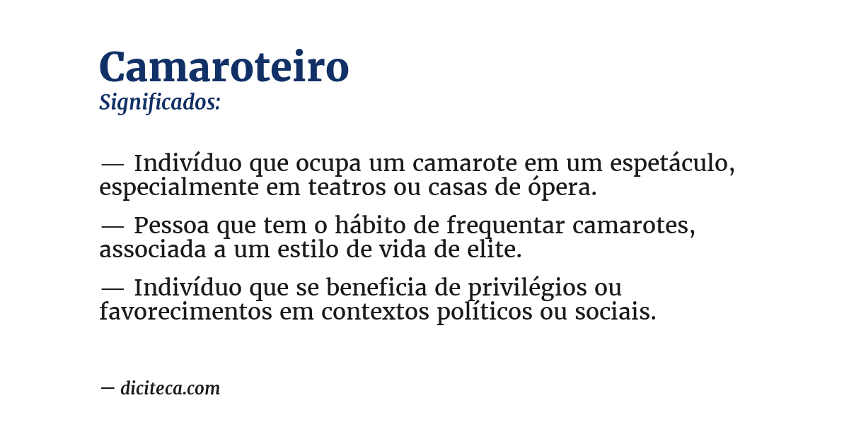 Significado de camaroteiro