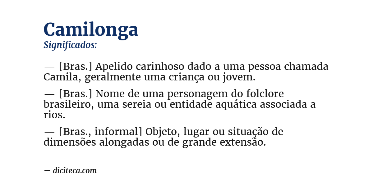 Significado de camilonga