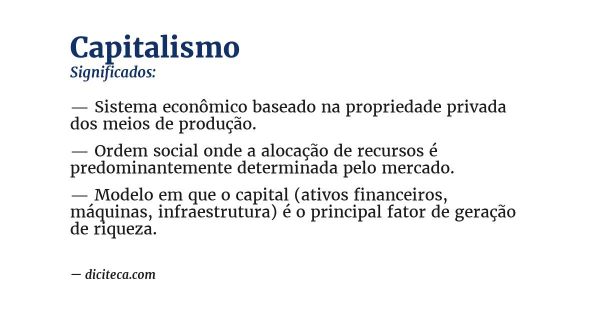 Significado de capitalismo