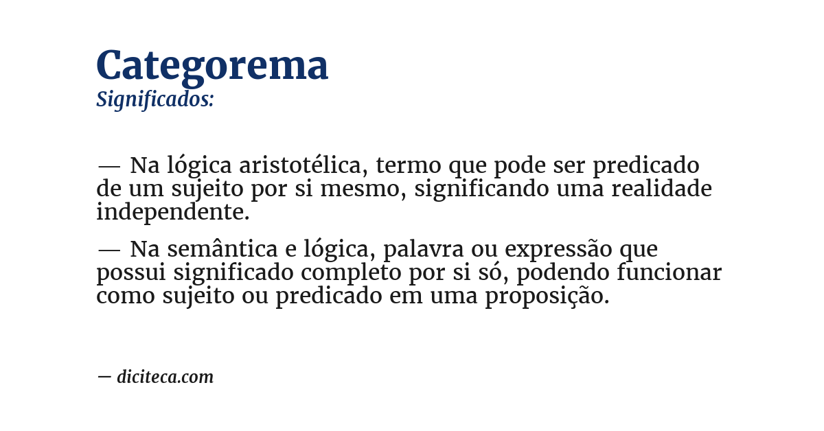 Significado de categorema