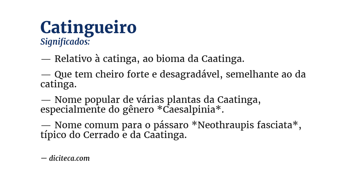 Significado de catingueiro