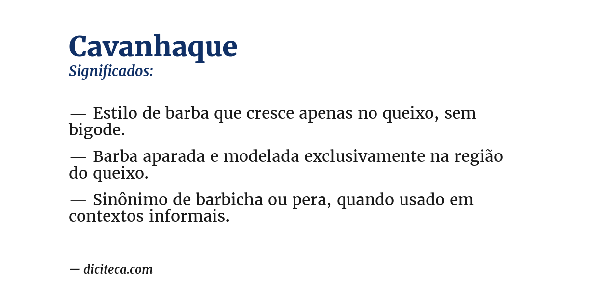 Significado de cavanhaque