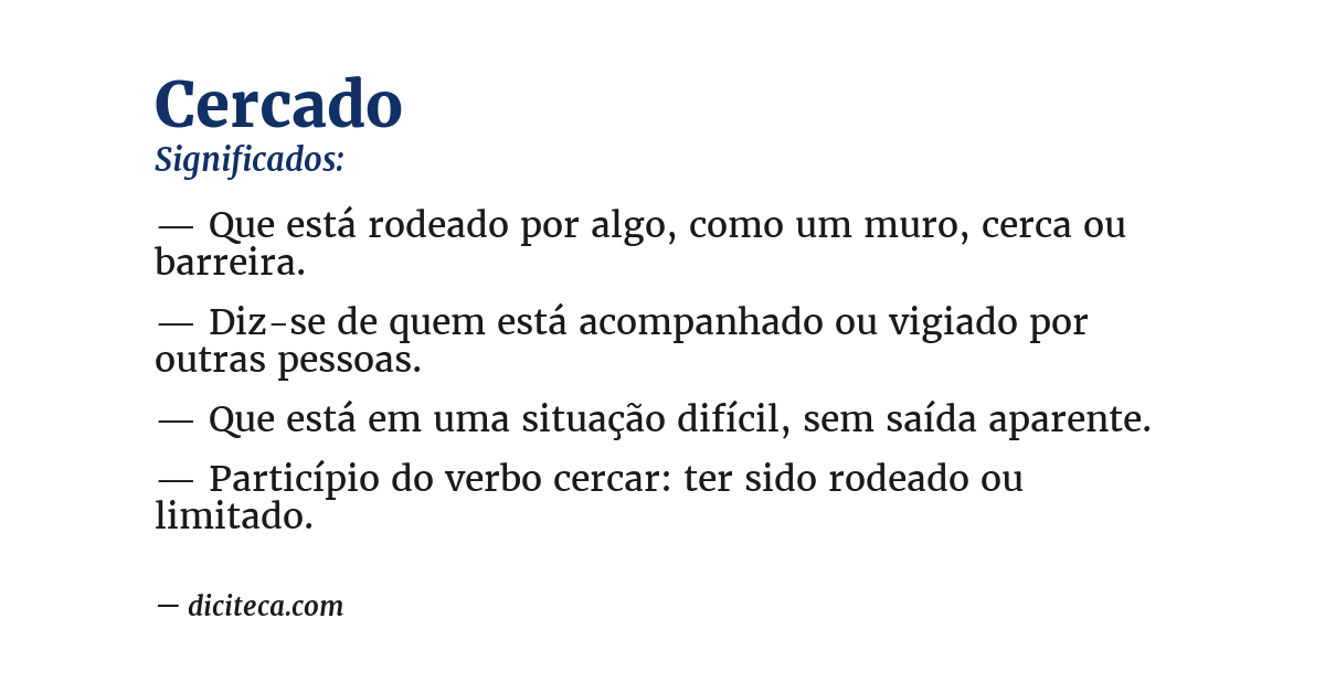 Significado de cercado