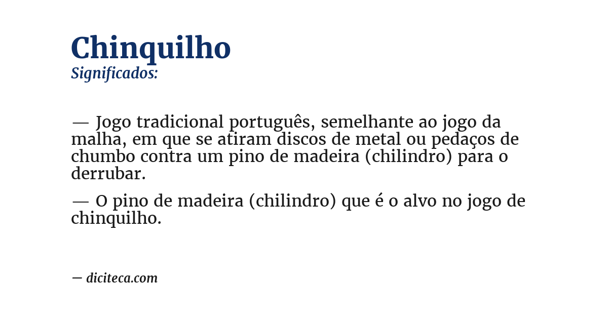 Significado de chinquilho