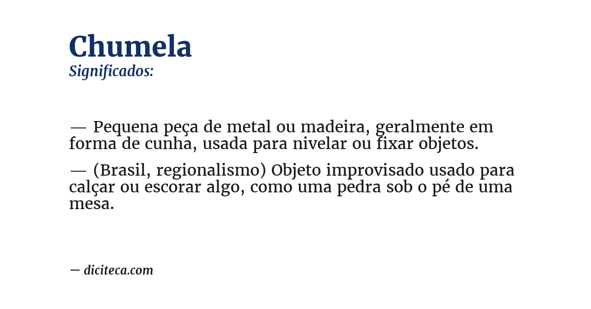 Significado de chumela
