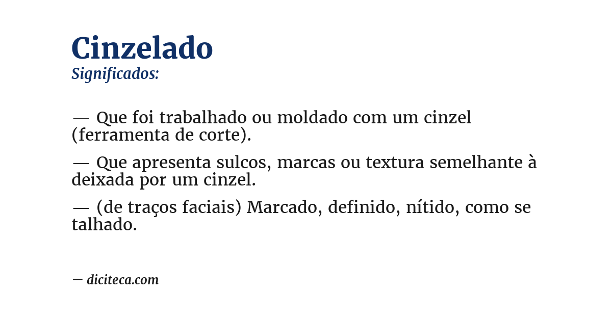 Significado de cinzelado