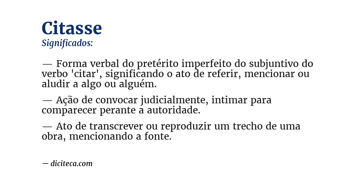 Significado de citasse