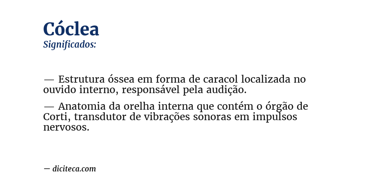 Significado de cóclea