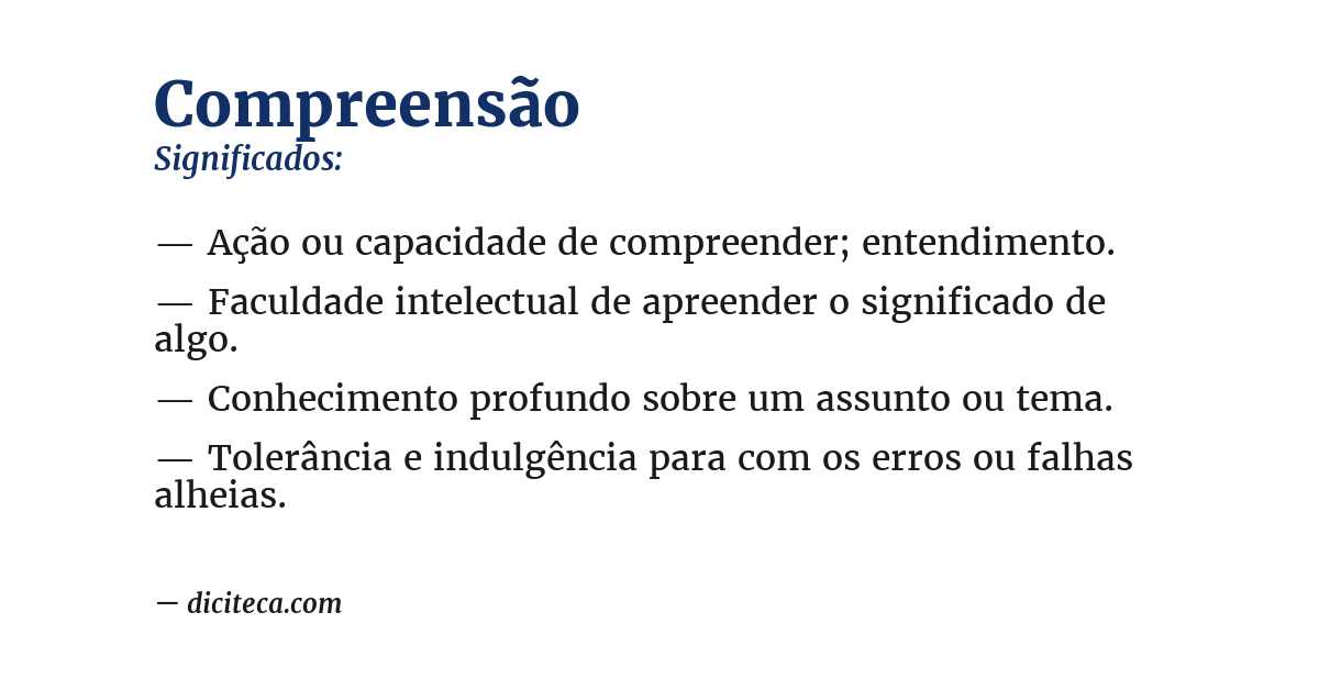 Significado de compreensão
