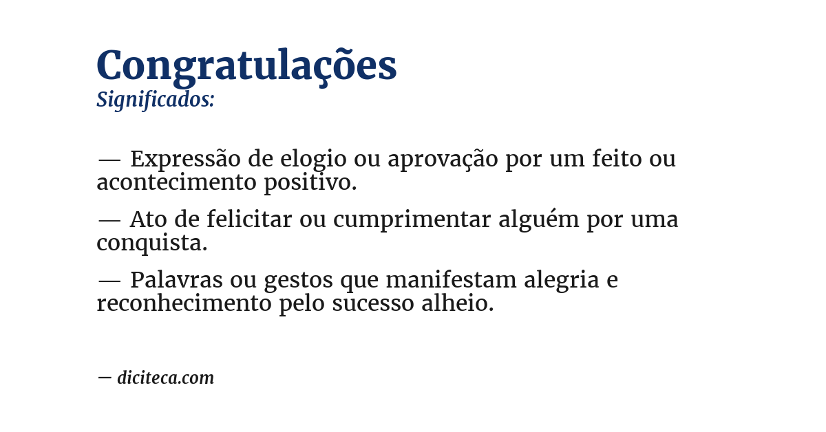 Significado de congratulações