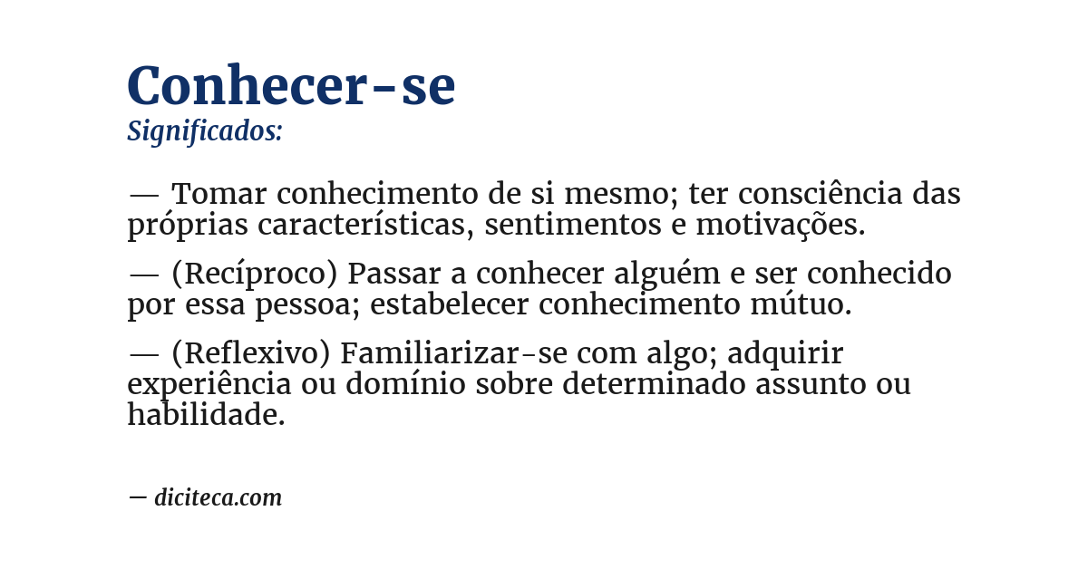 Significado de conhecer-se