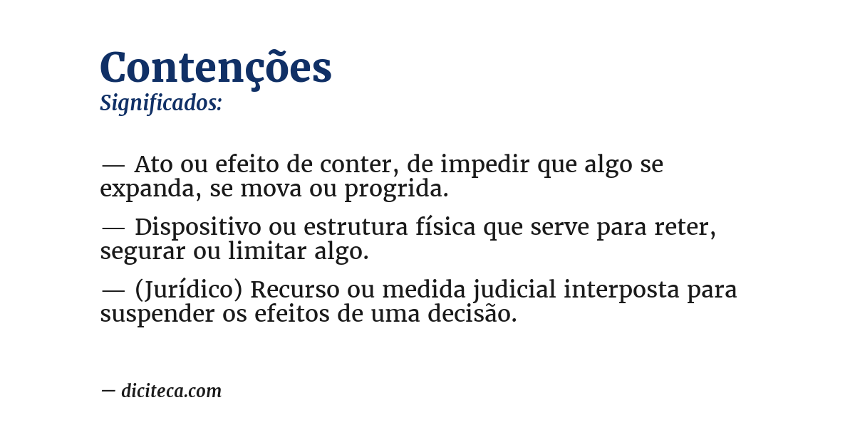 Significado de contenções