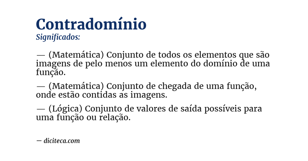 Significado de contradomínio